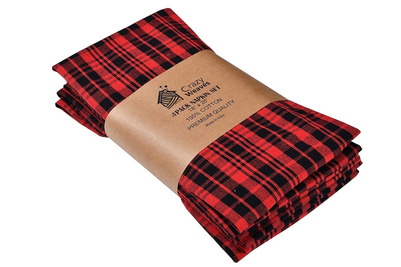 CRAZYWEAVES 100% Cotton Hand Towels - Soft • Absorbent • Quick Dry - Everyday Use100% Pure Cotton Towel (Good TIME RED, 18 X 24) - Image 1