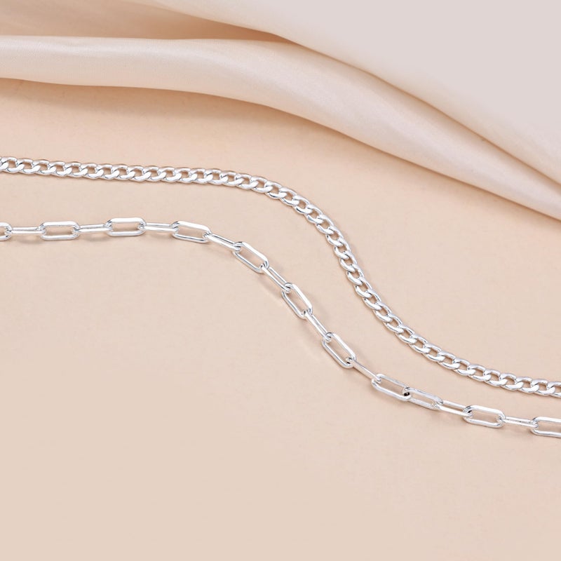 CHESKY Layered Silver Necklaces for Women, Chunky Silver Plated Chain Necklaces for Women Trendy Paperclip Toggle Necklace Jewelry Accessories Gift for Her - Image 4