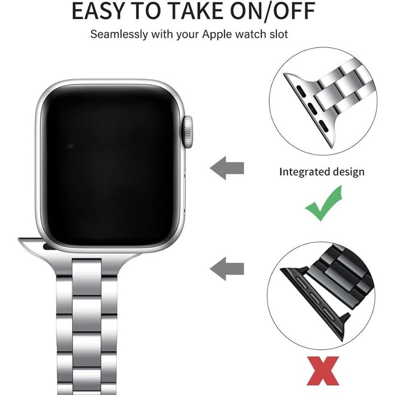 Thin Metal Replacement Watch Band For Apple Watch 44mm 45mm 46mm 49mm - Image 4