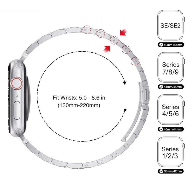 Thin Metal Replacement Watch Band For Apple Watch 44mm 45mm 46mm 49mm - Image 3