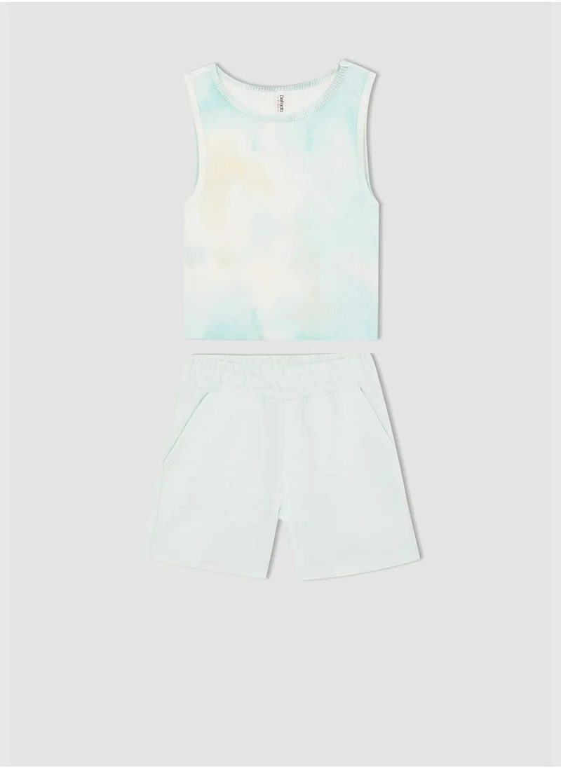 DeFacto Sleeveless Batik Print Lounge Set