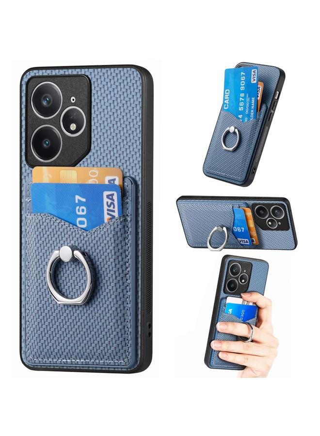 S-TOP Case For Realme Neo7 Carbon fiber Card Wallet Ring Phone Case - Image 1