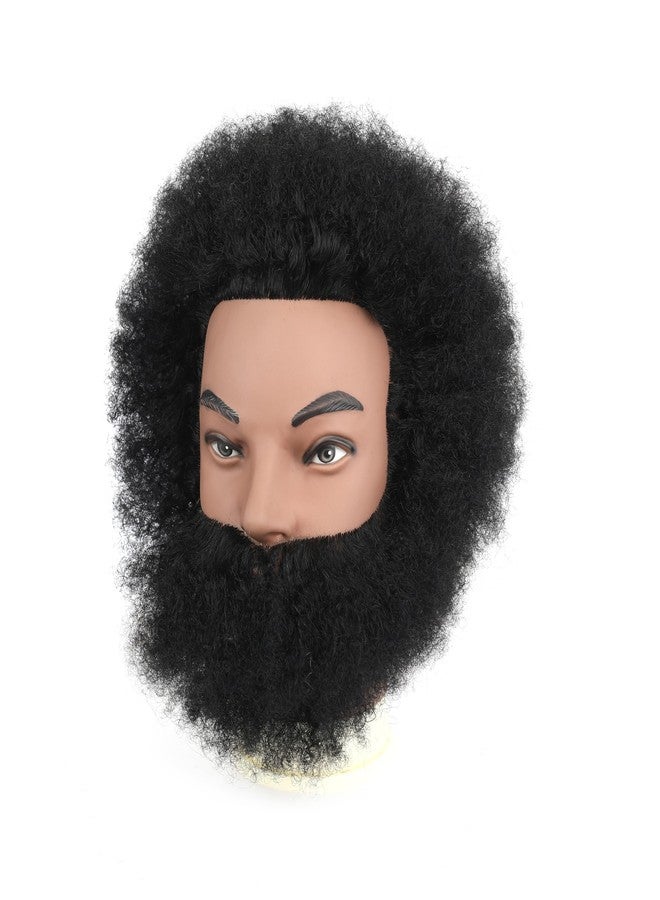Stancia 6’’ Afro Male Mannequin Head with Beard, Manicans Full Head Real Hair for Hairdresser Barber, Manikin Head for Practice Styling Cornrow Braiding with Clamp Stand - Image 4