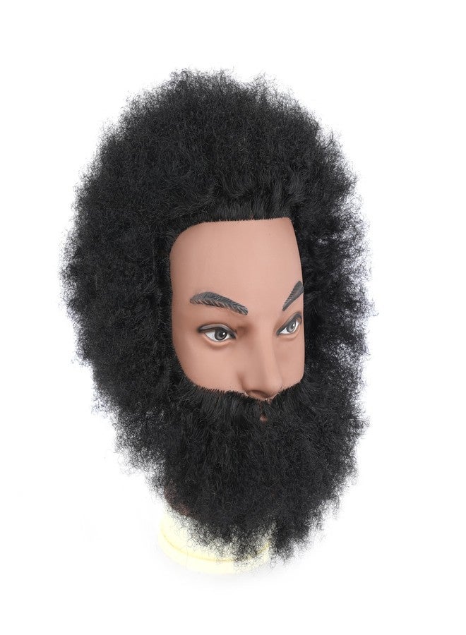 Stancia 6’’ Afro Male Mannequin Head with Beard, Manicans Full Head Real Hair for Hairdresser Barber, Manikin Head for Practice Styling Cornrow Braiding with Clamp Stand - Image 5