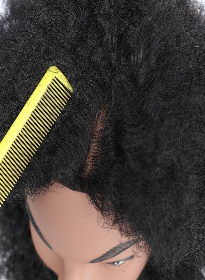 Stancia 6’’ Afro Male Mannequin Head with Beard, Manicans Full Head Real Hair for Hairdresser Barber, Manikin Head for Practice Styling Cornrow Braiding with Clamp Stand - Image 2