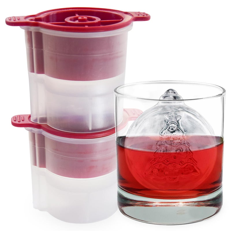 Tovolo Ornament Ice Molds Set of 2  Large Ice Mold Ideal for Festive  Holiday Drinks  OdorFree Freezer Storage DishwasherSafe with Silicone Plunger