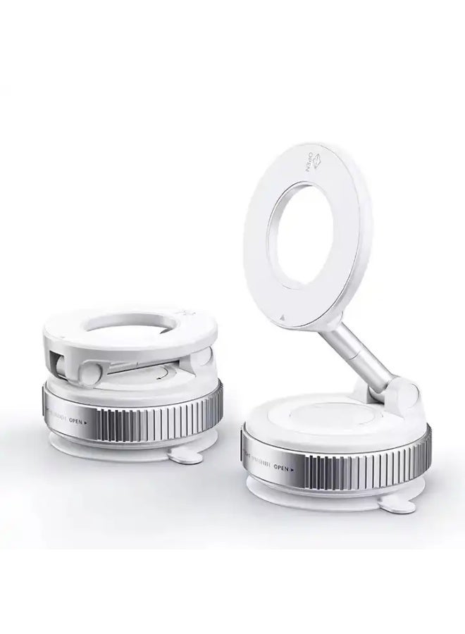 2025 new vacuum suction phone holder car magnetic suction 360 degree multifunctional center console navigation suction cup strong magnetic K007- 【 white 】  - Image 1