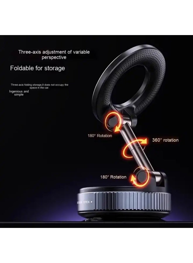 2025 new vacuum suction phone holder car magnetic suction 360 degree multifunctional center console navigation suction cup strong magnetic K007- 【 white 】  - Image 4