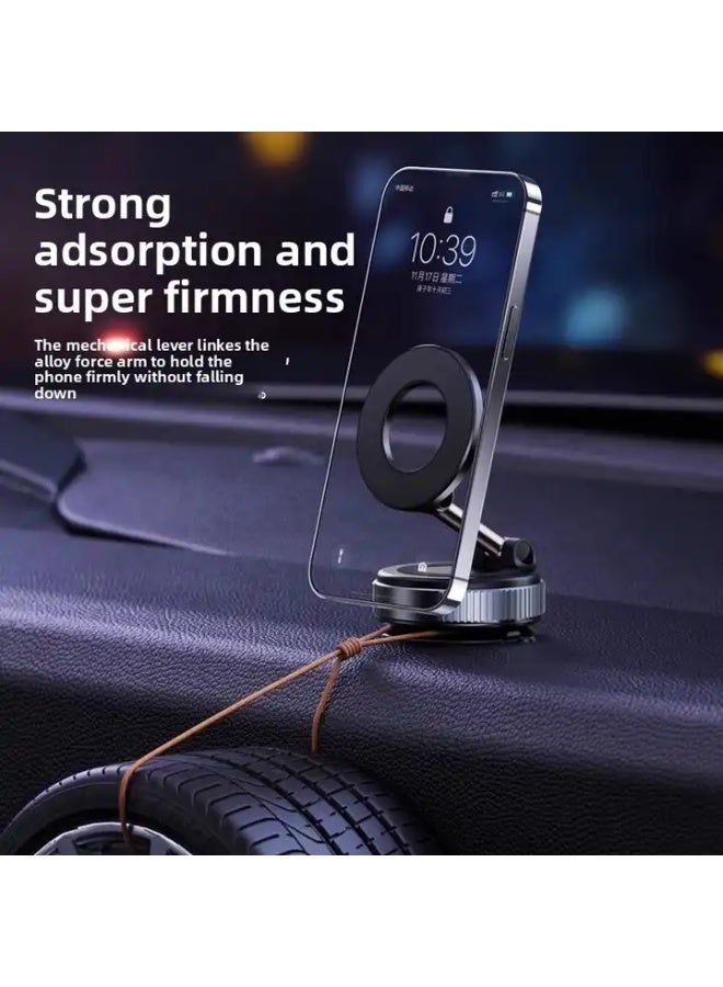 2025 new vacuum suction phone holder car magnetic suction 360 degree multifunctional center console navigation suction cup strong magnetic K007- 【 white 】  - Image 5