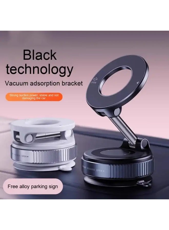 2025 new vacuum suction phone holder car magnetic suction 360 degree multifunctional center console navigation suction cup strong magnetic K007- 【 white 】  - Image 2