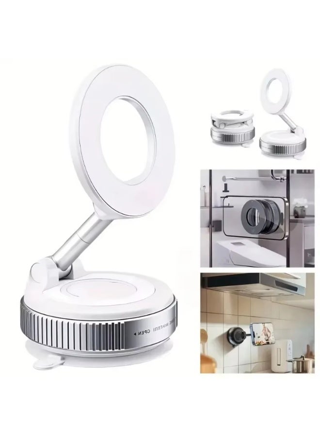 2025 new vacuum suction phone holder car magnetic suction 360 degree multifunctional center console navigation suction cup strong magnetic K007- 【 white 】 - Image 1