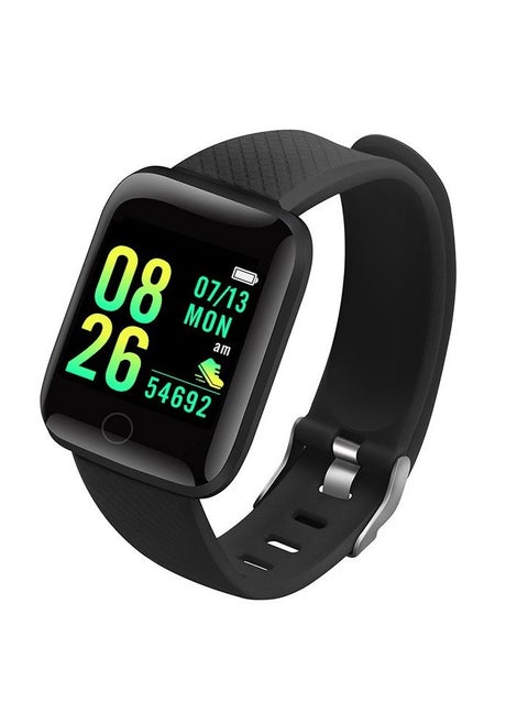 Smart Watch, Rectangular Dial Durable Smart Wrist Watch, USB Charging Fitness Tracker Watch With Blood Pressure Monitor Fitness Tracker Call And Message Notification, (Black)