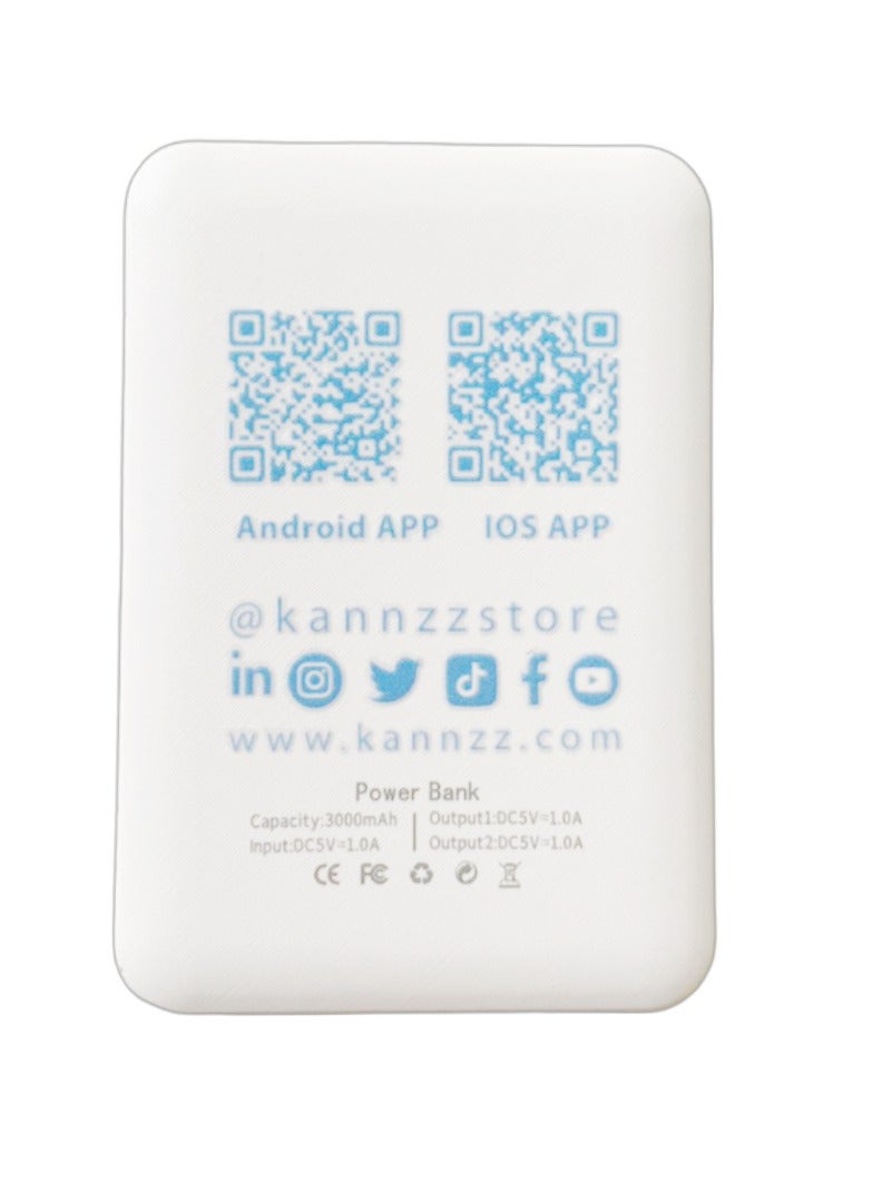 Kannzz Mini Power Bank with 3-in-1 USB Charging Cable & Finger Sleeves - Image 3
