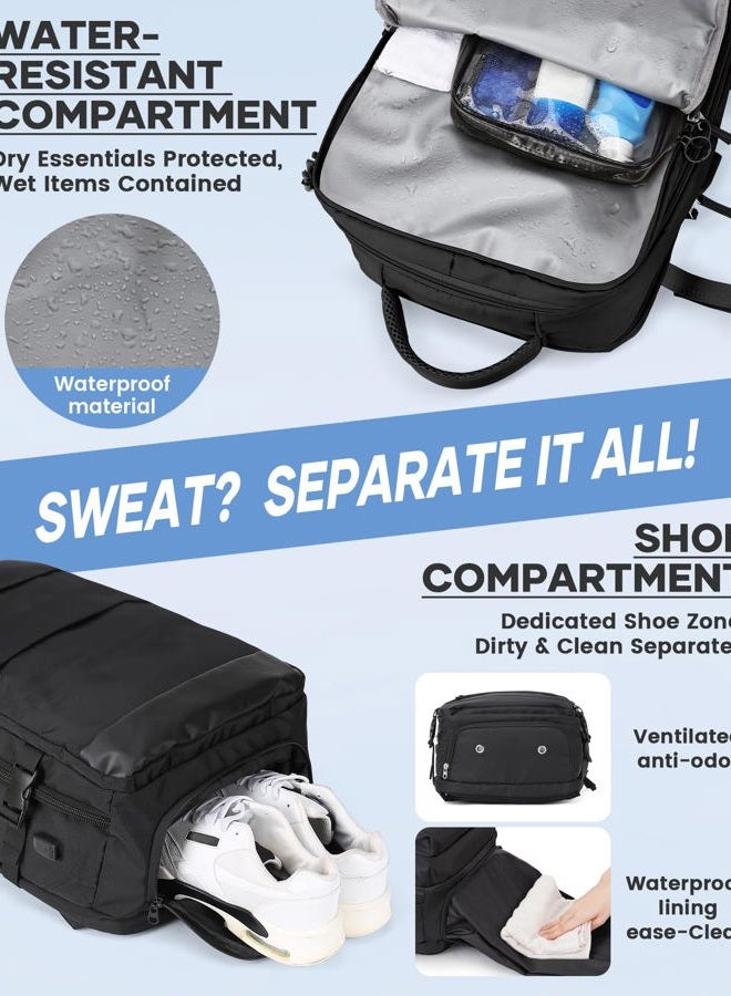 livbote Vacuum Backpack Travel with Pump, Travel Carry On Backpack with Vacuum Compression System, Mochila de viaje compresion al vacio - Black - Image 5