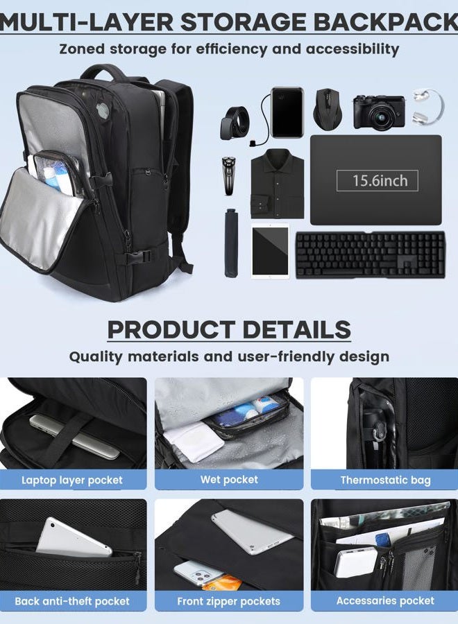 livbote Vacuum Backpack Travel with Pump, Travel Carry On Backpack with Vacuum Compression System, Mochila de viaje compresion al vacio - Black - Image 4