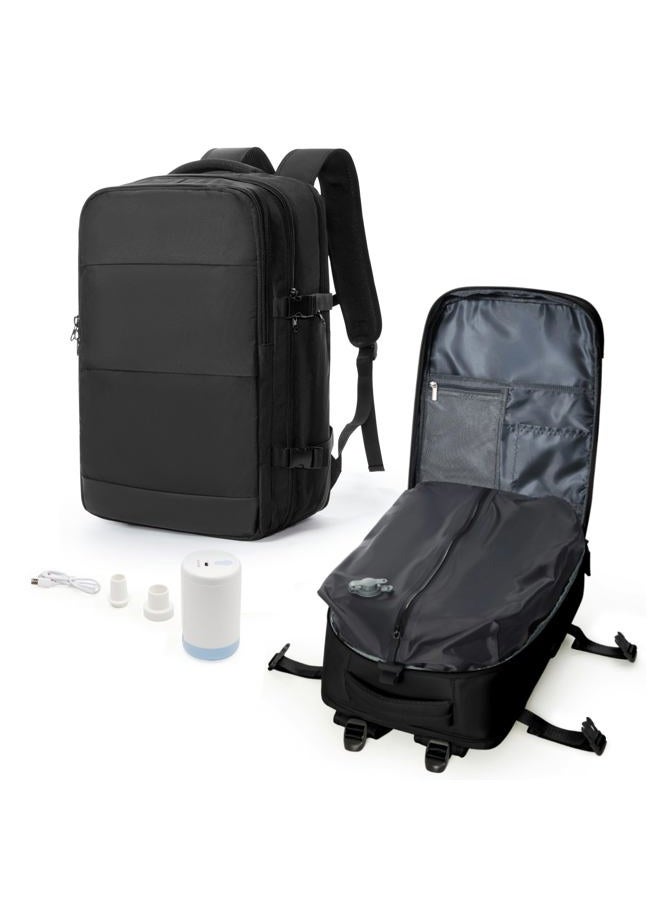 livbote Vacuum Backpack Travel with Pump, Travel Carry On Backpack with Vacuum Compression System, Mochila de viaje compresion al vacio - Black - Image 1