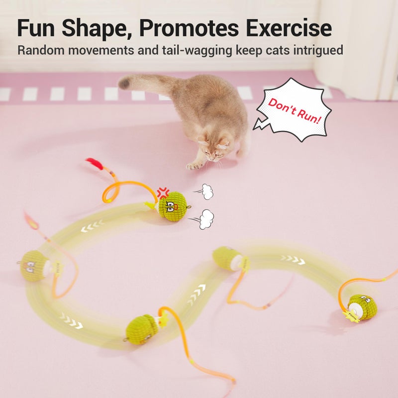 Potaroma Interactive Cat Toy with Motion Sensor, Chirping Sound & Catnip â€“ Funny Grenade Design with Mesh Tail, Rechargeable Smart Rolling Ball for Bored Indoor Kittens & Adult Cats 3 Inches - Image 2