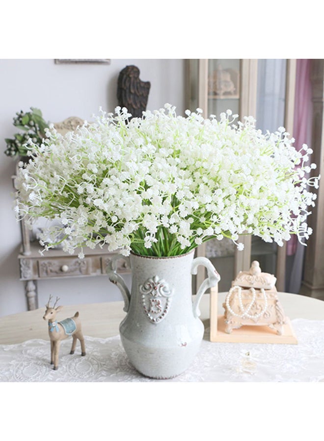Maston Artificial Babysbreath Gypsophila Silk Flower White/Green 52cm