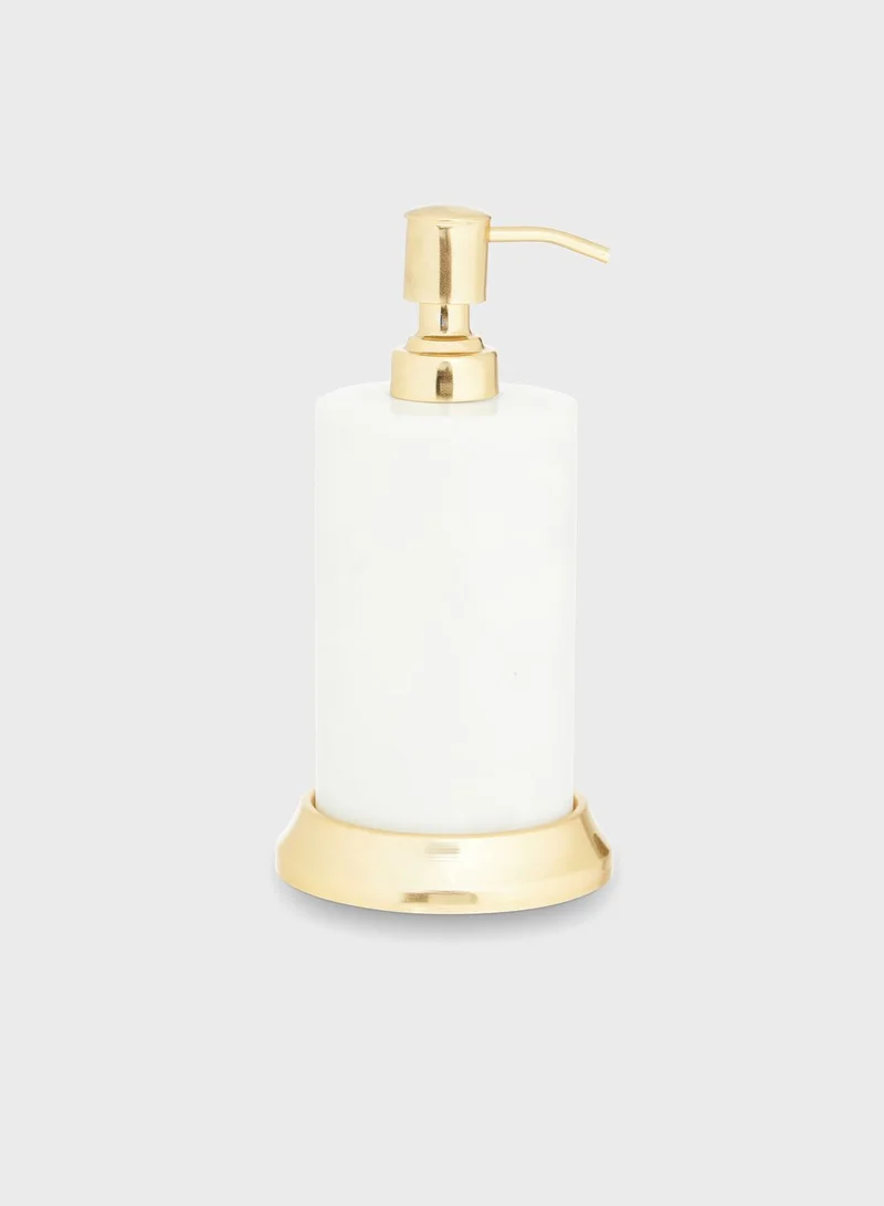 Premier White Marble & Brass Soap Dispenser
