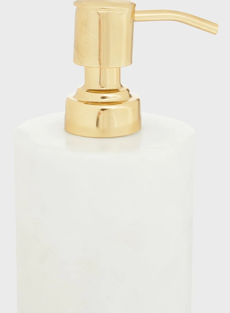 Premier White Marble & Brass Soap Dispenser