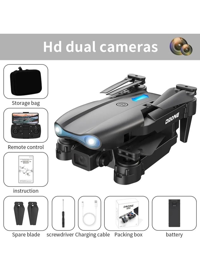 Generic E99 Pro RC Drone with Dual 4K HD Cameras – Foldable Quadcopter with FPV Live Video, 2 Batteries, Headless Mode, One-Key Start – Ideal for Adults & Kids  - Image 3