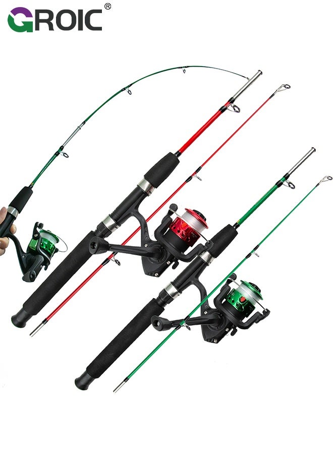 GROIC Fishing Rod Set, 2-Pack Portable Telescopic Kids Fishing Rod and Reel Combo Kit with Tackle Box for Beginners, Boys,Girls,Youth,Children, Spincast Fishing Reel Casting Rods with Tackle Kit and Carry Bag - Image 4
