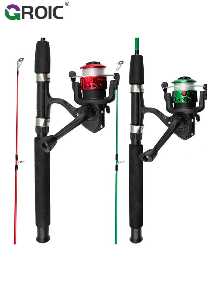 GROIC Fishing Rod Set, 2-Pack Portable Telescopic Kids Fishing Rod and Reel Combo Kit with Tackle Box for Beginners, Boys,Girls,Youth,Children, Spincast Fishing Reel Casting Rods with Tackle Kit and Carry Bag - Image 2