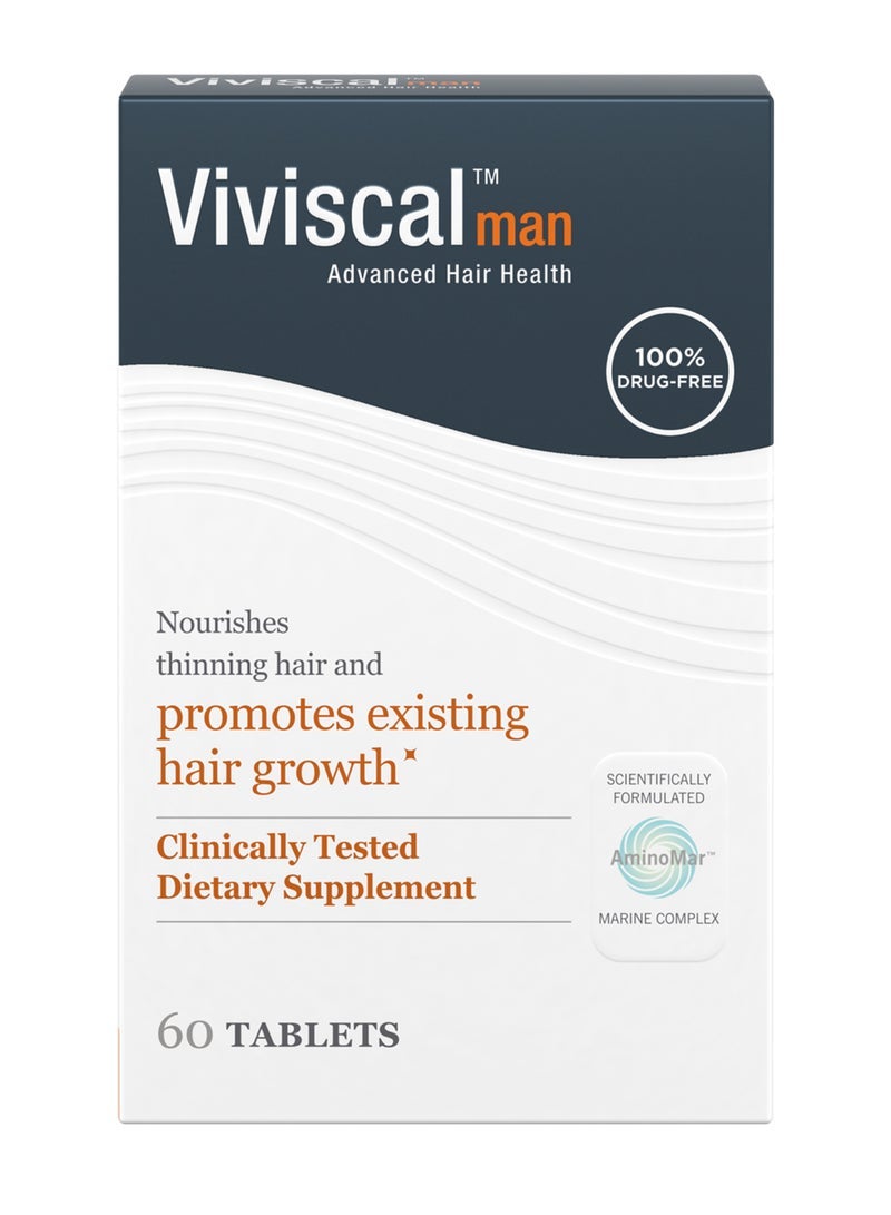 Viviscal hair growth Man Hair Health Supplements, 60 Tablets - Image 1