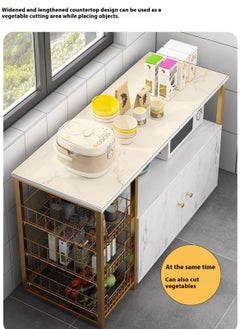 Sharpdo Kitchen Multi-Functional Multi-Layer Storage Cabinet Cabinet with 2 Doors and 3-Layer Metal Shelves 100*30*80CM  - Image 5