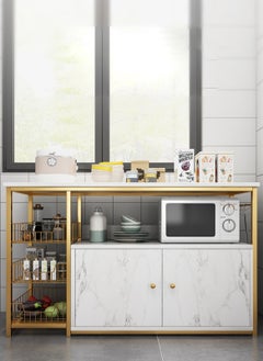 Sharpdo Kitchen Multi-Functional Multi-Layer Storage Cabinet Cabinet with 2 Doors and 3-Layer Metal Shelves 100*30*80CM  - Image 2