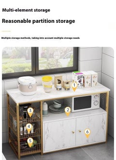 Sharpdo Kitchen Multi-Functional Multi-Layer Storage Cabinet Cabinet with 2 Doors and 3-Layer Metal Shelves 100*30*80CM  - Image 3