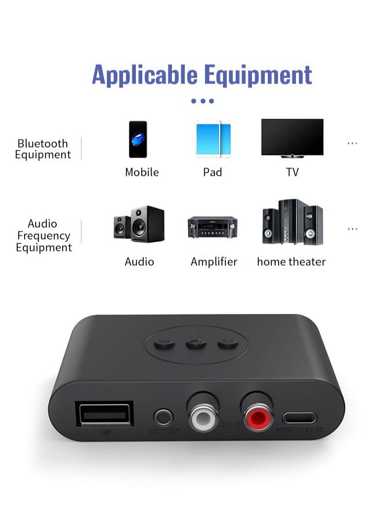 Generic - Bluetooth 5.0 Audio Receiver U Disk RCA 3.5mm 3.5 AUX Jack Stereo Music Wireless Adapter with Mic For Car Kit Speaker Amplifier - Image 1