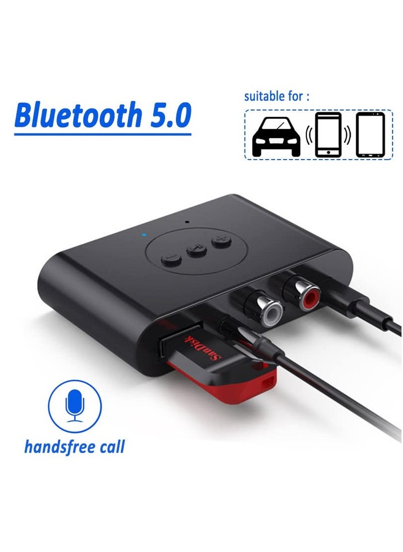 Generic - Bluetooth 5.0 Audio Receiver U Disk RCA 3.5mm 3.5 AUX Jack Stereo Music Wireless Adapter with Mic For Car Kit Speaker Amplifier - Image 1
