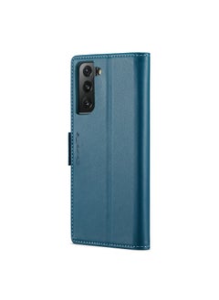 CaseMe Flip Wallet Case For Samsung Galaxy S21 Fe [RFID Blocking] PU Leather Wallet Flip Folio Case with Card Holder Kickstand Shockproof Phone Cover (Blue)  - Image 2