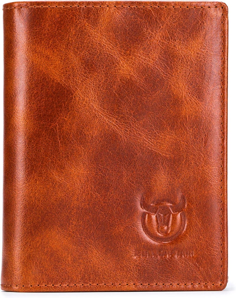 BULLCAPTAIN Large Capacity Genuine Leather Bifold Wallet/Credit Card Holder for Men with 15 Card Slots QB-027 - Image 1