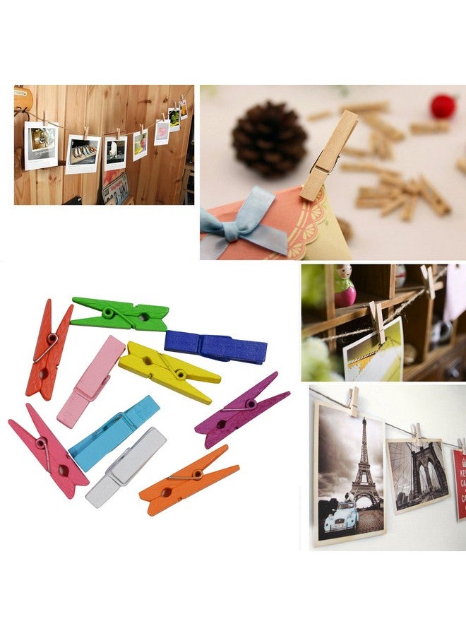 Asian Hobby Crafts Mini Color Wooden Clips for Decorations, Photos and Polaroids, Pack of 50 Pieces 1.5 Inch Multicolored, Wooden Paper Clips for Photo Hanging, DIY Home and Decoration Crafts - Image 4