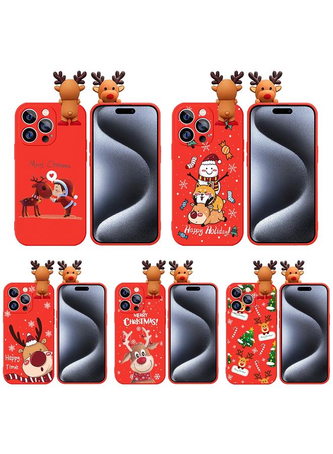 Zaboon Case For iPhone 13 Pro Max Colored Drawing Deer Relief Doll Soft TPU Phone Case - Image 2