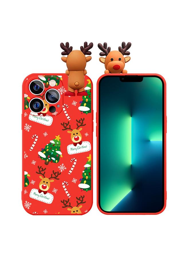 Zaboon Case For iPhone 13 Pro Max Colored Drawing Deer Relief Doll Soft TPU Phone Case - Image 1