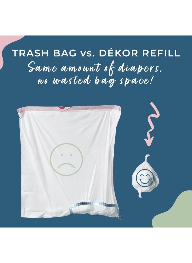 DEKOR - Classic Diaper Pail Refills 4 Count Most Economical Refill System Quick And Easy To Replace No Preset Bag Size Use Only What You Need Exclusive End-Of-Liner Marking Baby Powder Scent - Image 1