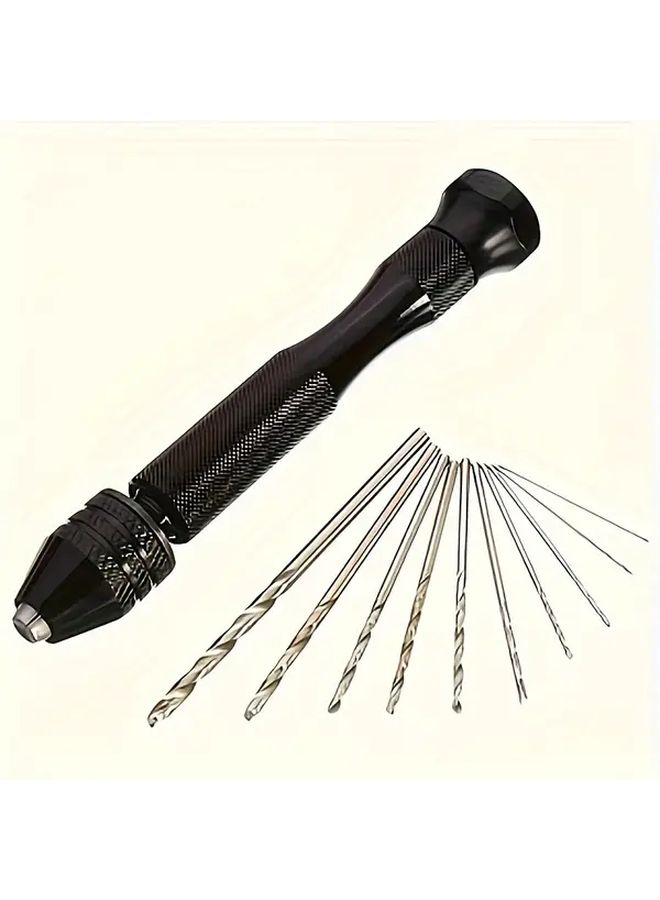 Black 11 Piece Hand Twisted Drill Set Ginkgo Seedling Model DIY Tool - Image 1