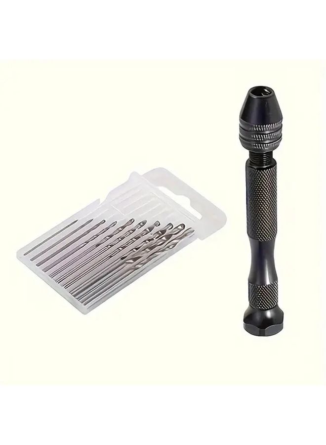 Black 11 Piece Hand Twisted Drill Set Ginkgo Seedling Model DIY Tool - Image 2