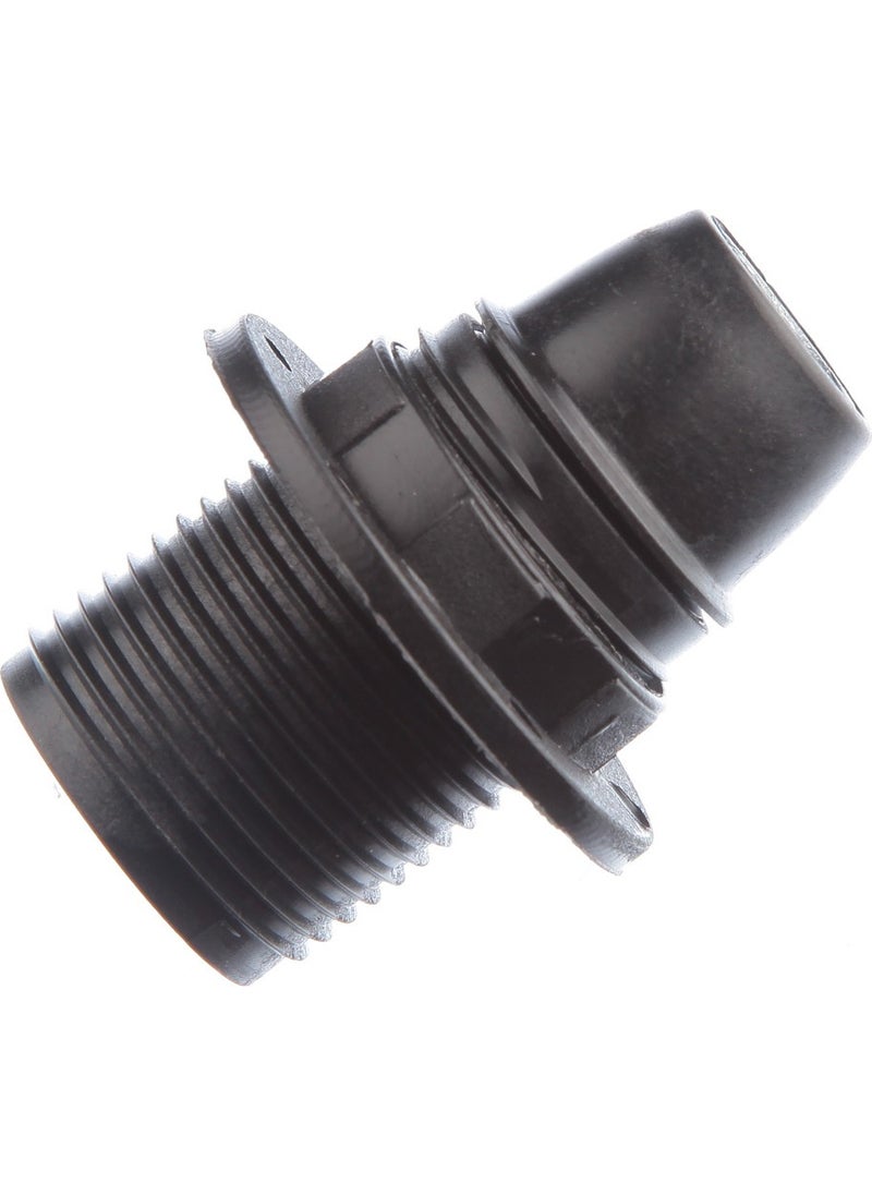 Tek-İş - Single-Work Socket E-14 Bakelite Full Tooth Washer E14 Socket Black - Image 1