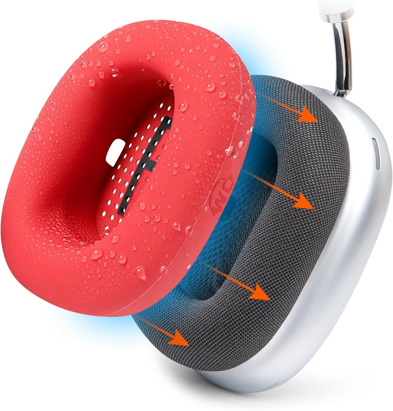 WC SweatZ Max - Protective Earpad Covers for Airpods Max Made by Wicked Cushions | Sweatproof & Easily Washable | Full Earpad Sweat Protection | Red - Image 1