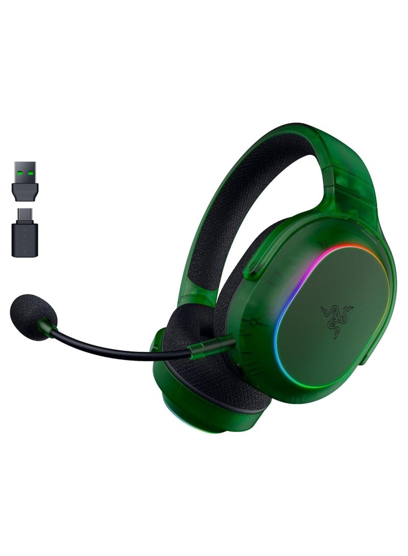 ريزر سماعة الألعاب اللاسلكية باراكودا X كروم: 2.4GHz لاسلكي وبلوتوث، خفيفة الوزن، RGB، محركات 40mm، ميكروفون كارديويد، بطارية 70 ساعة، للكمبيوتر، ماك، PS5، سويتش، هاتف ذكي - أخضر شبح - Image 1