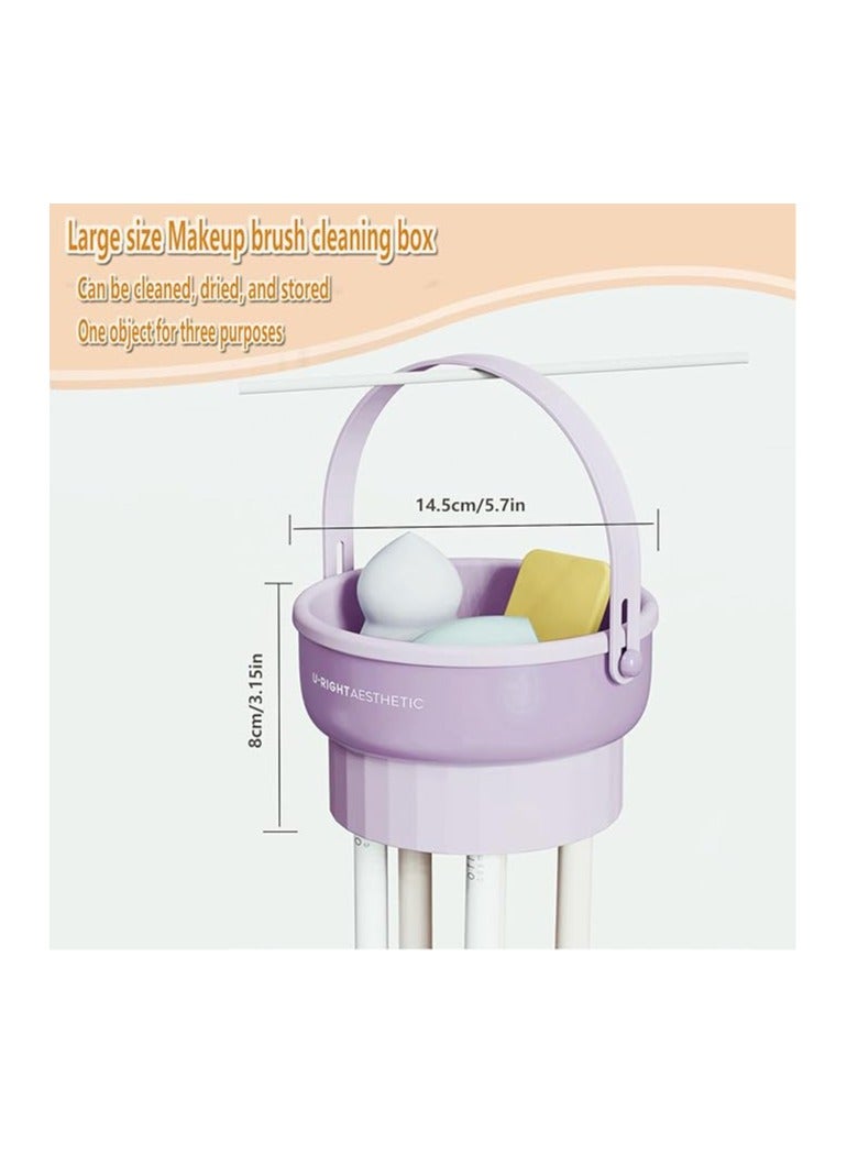 Makeup Brush Cleaning Bowl Powder Puff Beauty Egg Cleaning Artifact Drying Storage Drying Rack Mesh Basket Cleaner Tool - Image 2