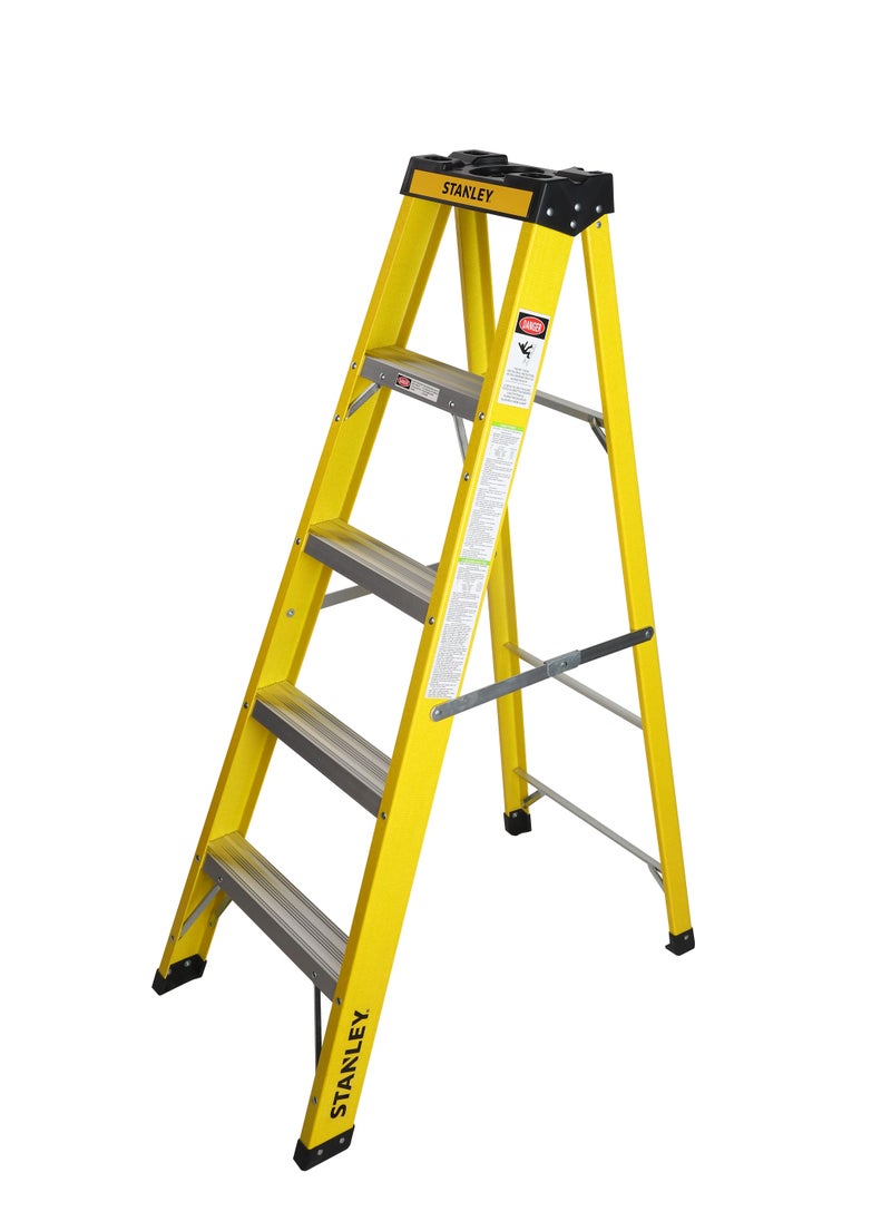 STANLEY Step Ladder | 4 Steps Fiber Ladder | Anti Slip Steps | Non-Slip Rubber Edge Guards | 150 KG Loading Capacity | EN131 Approved - pzsku/ZD8845454C06C90C10505Z/45/_/1675323084/09f86e69-dffe-4099-ad09-56ed3d5a5913