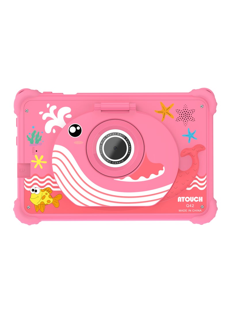 ATOUCH Q42 7-inch Kids Tablet – 5G Wi-Fi 8GB RAM 256GB ROM IPS Touch Screen Built-in Stand & LCD Writing Tablet (Blue, Dolphin Design) - Image 2