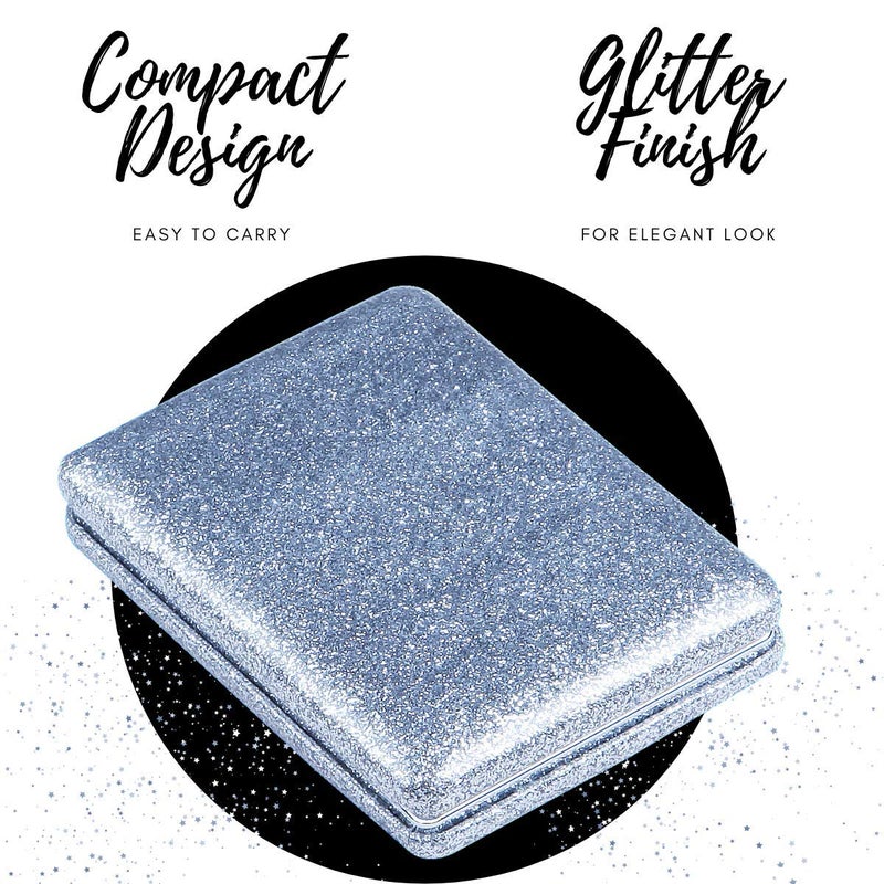 Scarlet Line Small Double Sided Foldable Purse Mirror for Women Rectangle Magnifying Hand Mirror for Makeup Handy Compact Design Travel Mirror Silver - Image 3