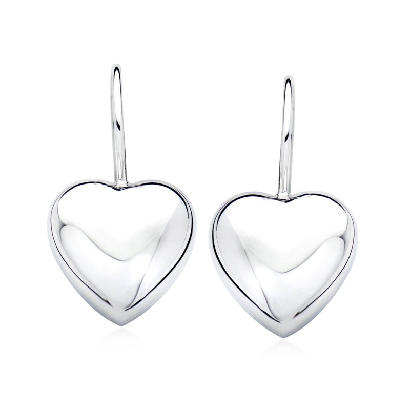 Ross-Simons Italian Sterling Silver Heart Drop Earrings - Image 1