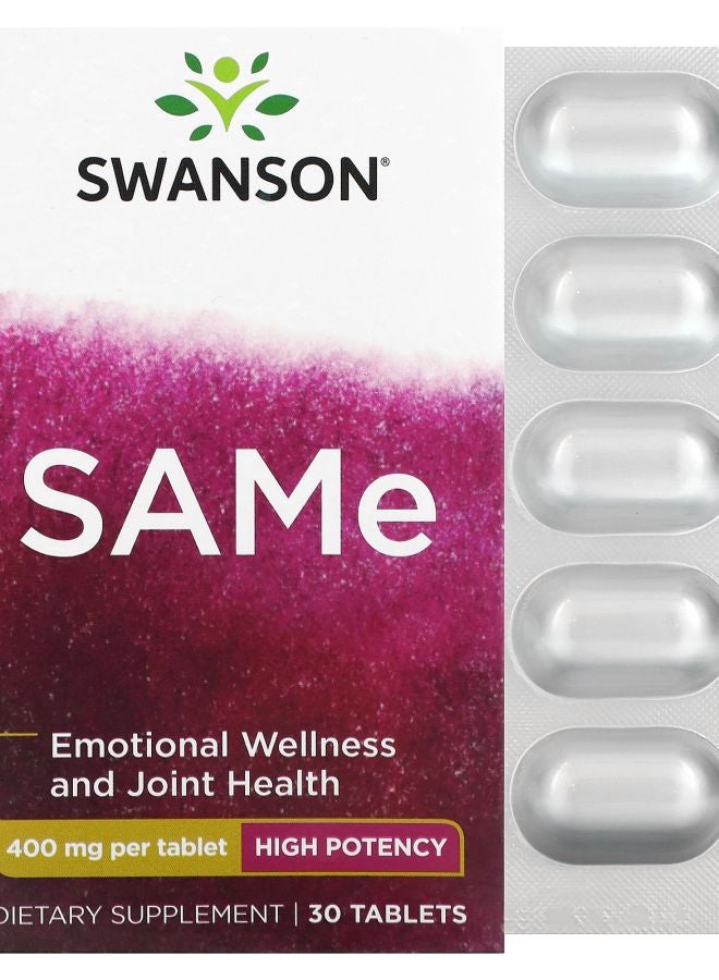 SWANSON SAMe High Potency 400 mg 30 Tablets - Image 1